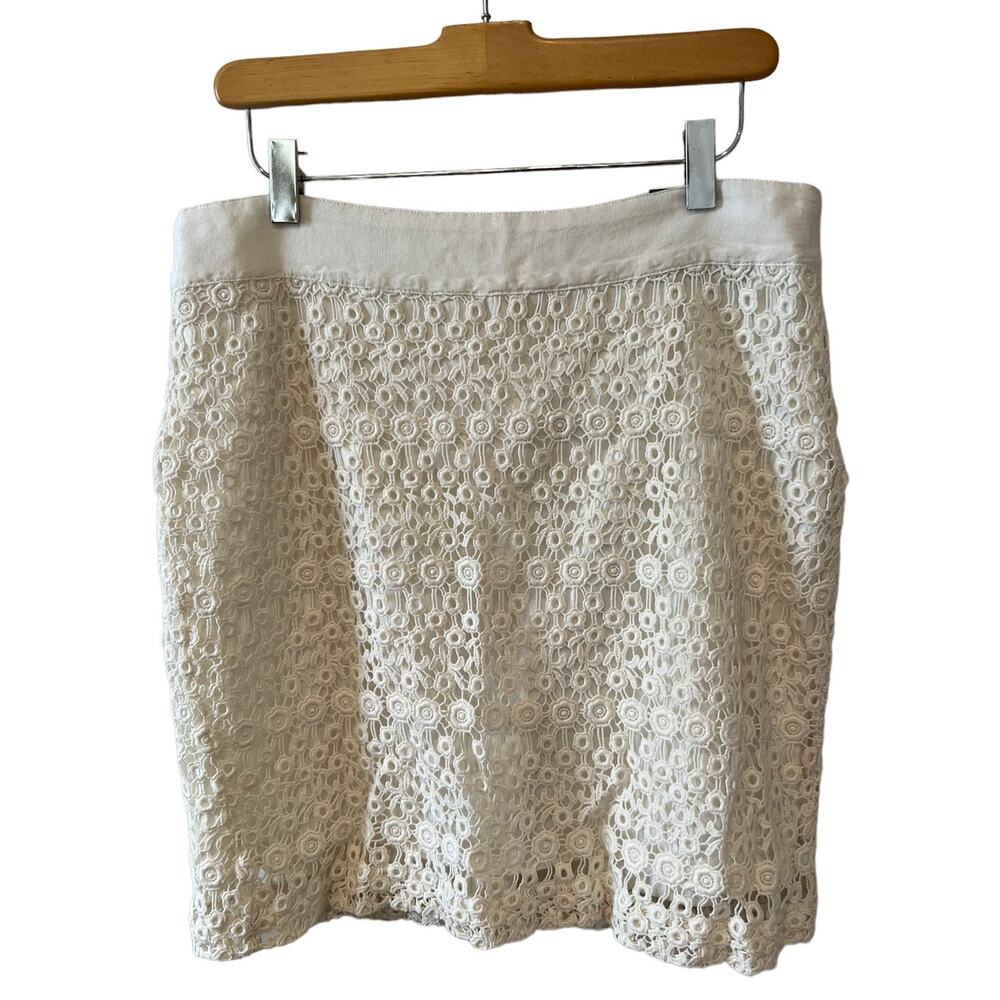 Banana Republic Lace Mini Skirt Off White 10